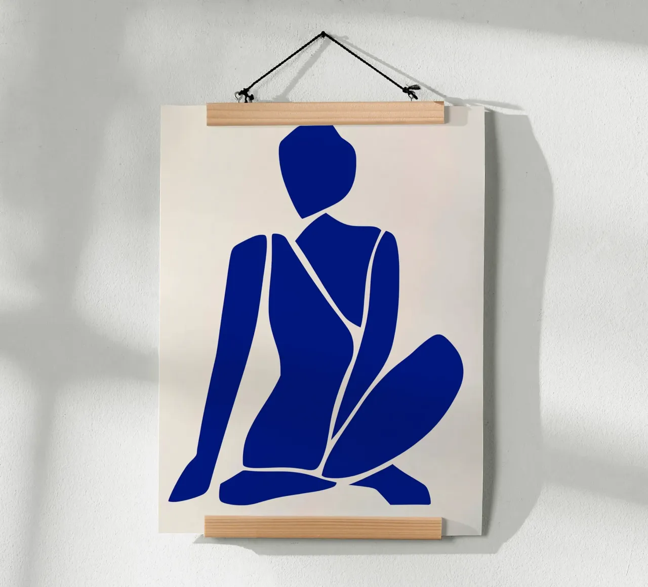 Silhouette bleue minimaliste poster avec cadre en plastique de DWA