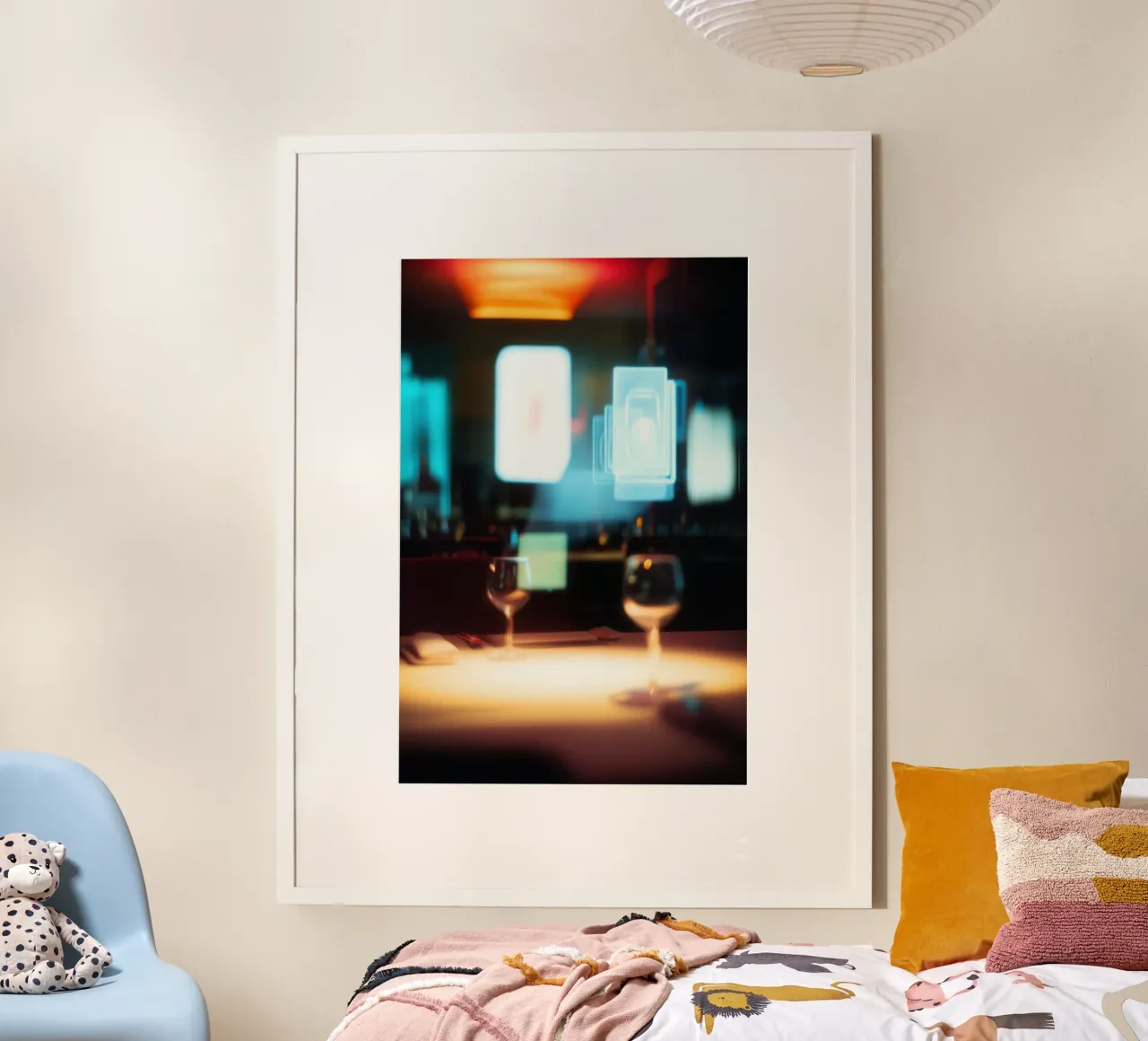Cena futurista - New York poster con telaio in legno da Le Flou