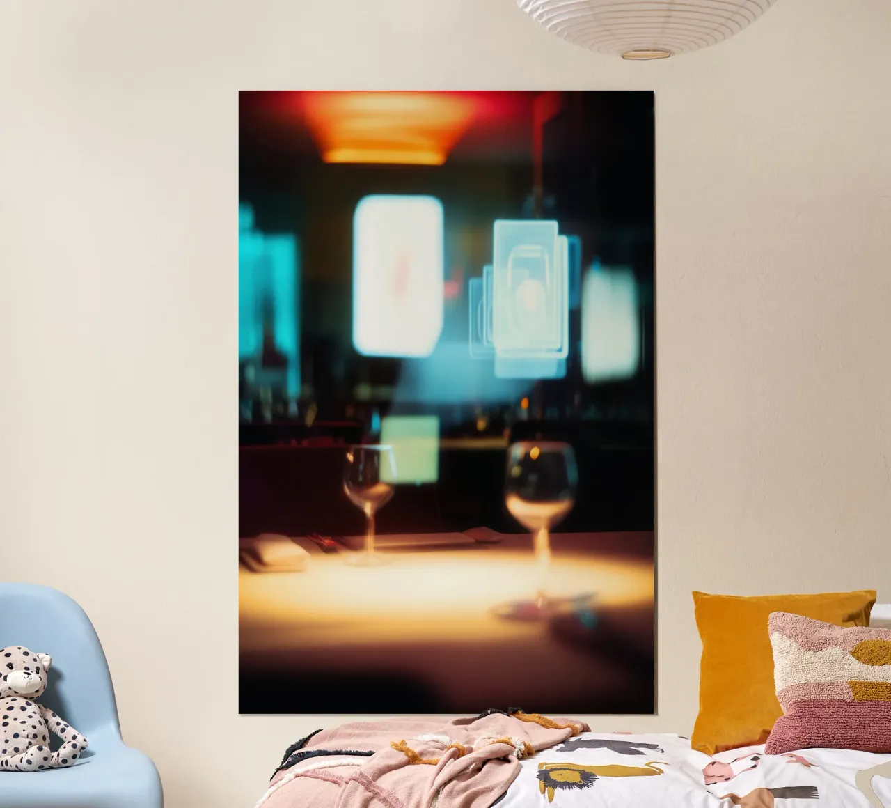Cena futurista - New York poster con telaio in legno da Le Flou