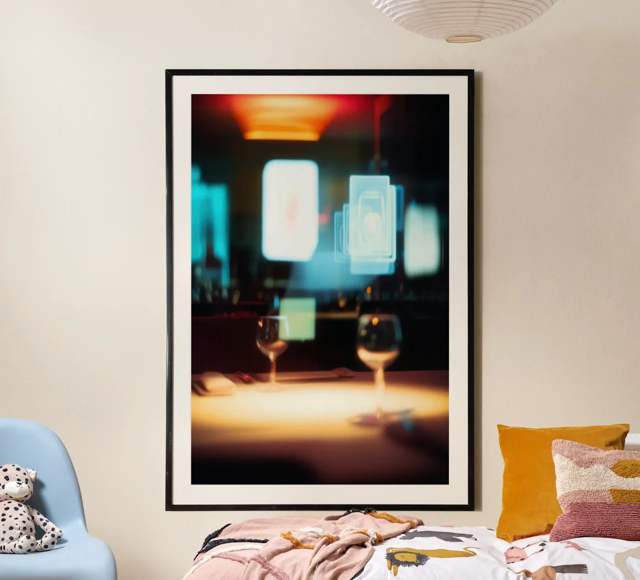 Cena futurista - New York poster con telaio in legno da Le Flou
