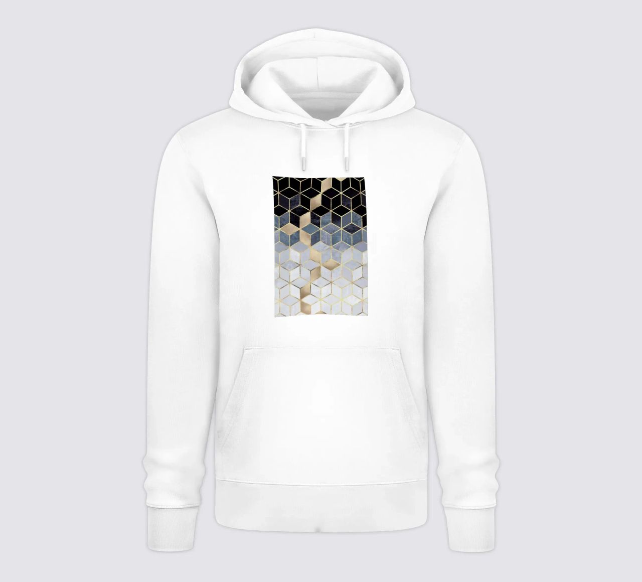 Soft Blue Gradient Cubes felpa con cappuccio da Elisabeth Fredriksson