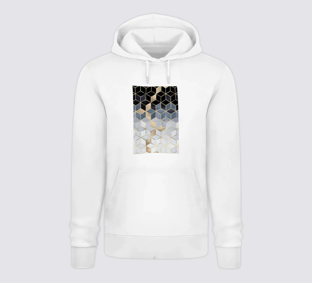 Soft Blue Gradient Cubes felpa con cappuccio da Elisabeth Fredriksson