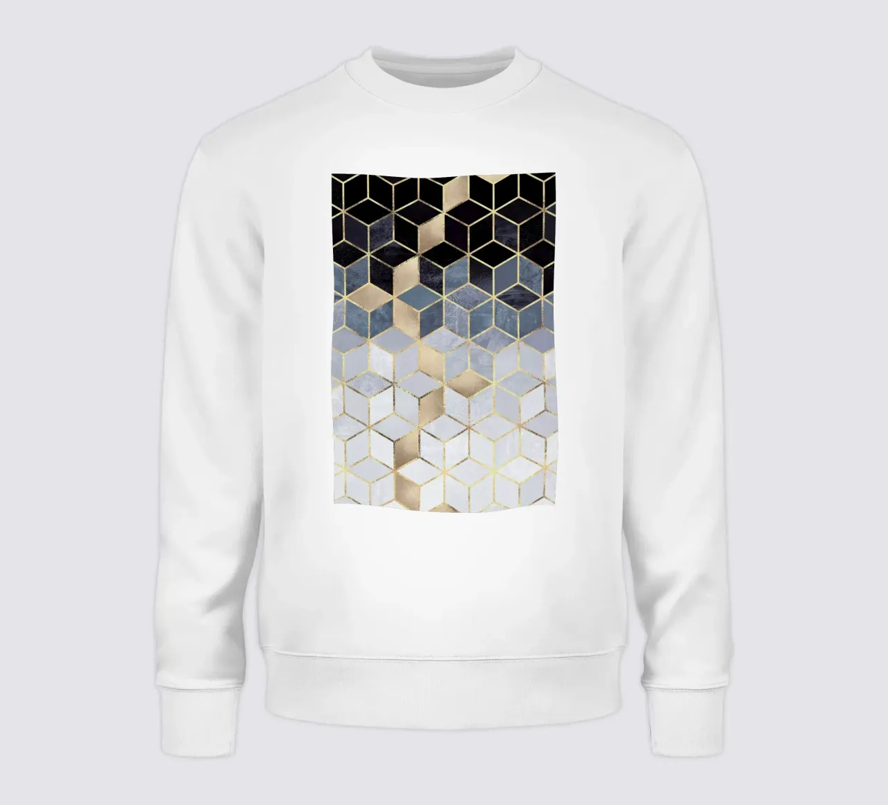 Soft Blue Gradient Cubes sweatshirt van Elisabeth Fredriksson