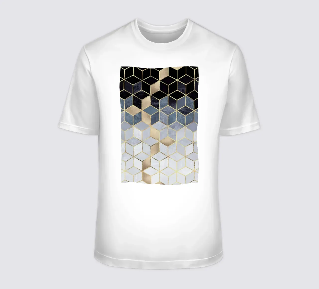 Soft Blue Gradient Cubes t-shirt da Elisabeth Fredriksson