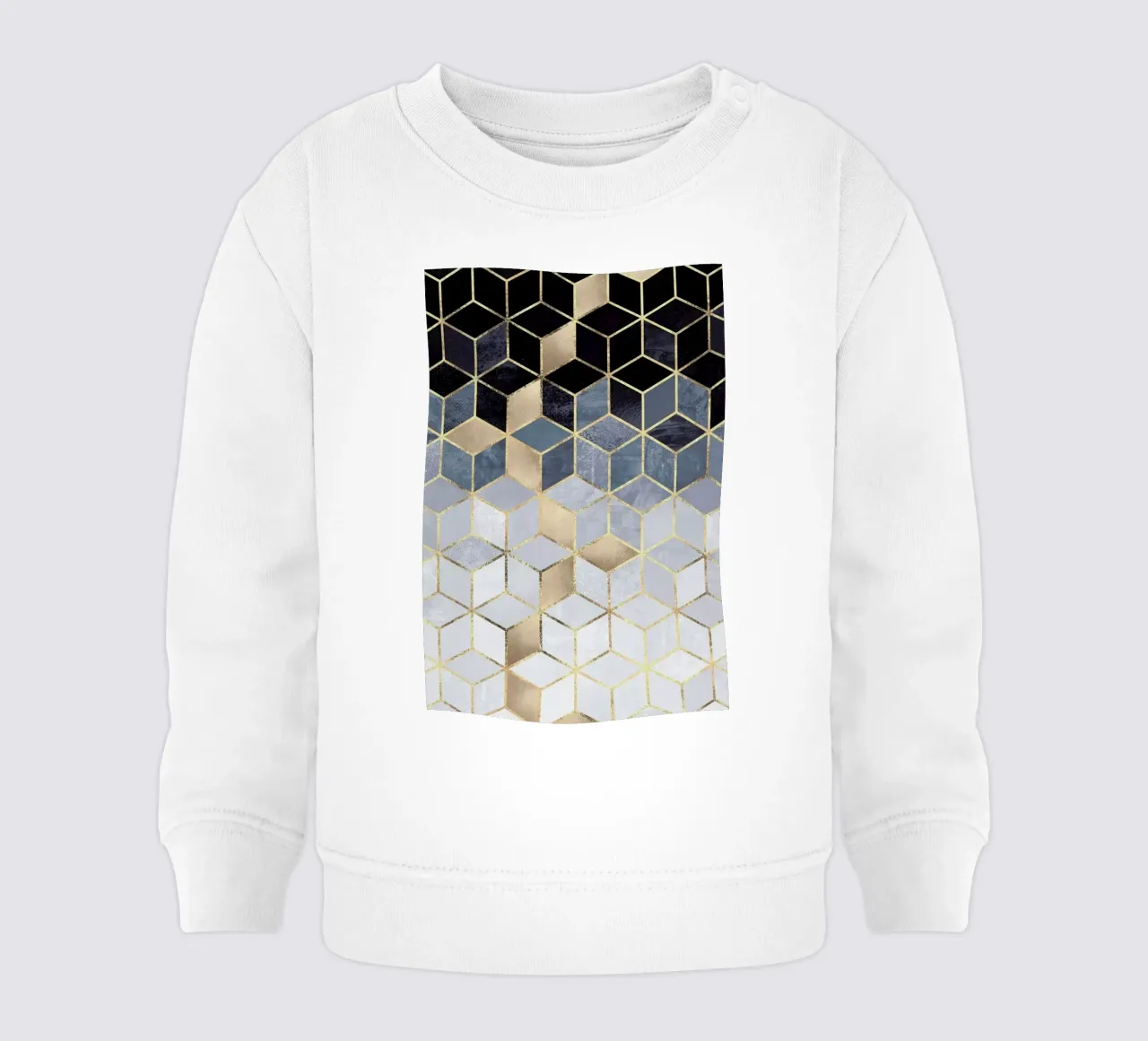 Soft Blue Gradient Cubes baby sweatshirt by Elisabeth Fredriksson
