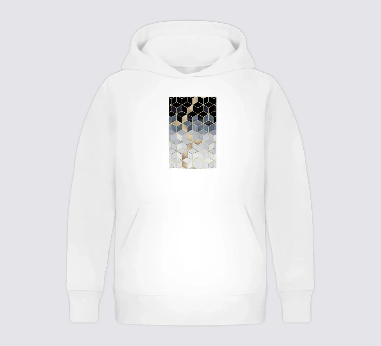 Soft Blue Gradient Cubes felpa bambino con cappuccio da Elisabeth Fredriksson