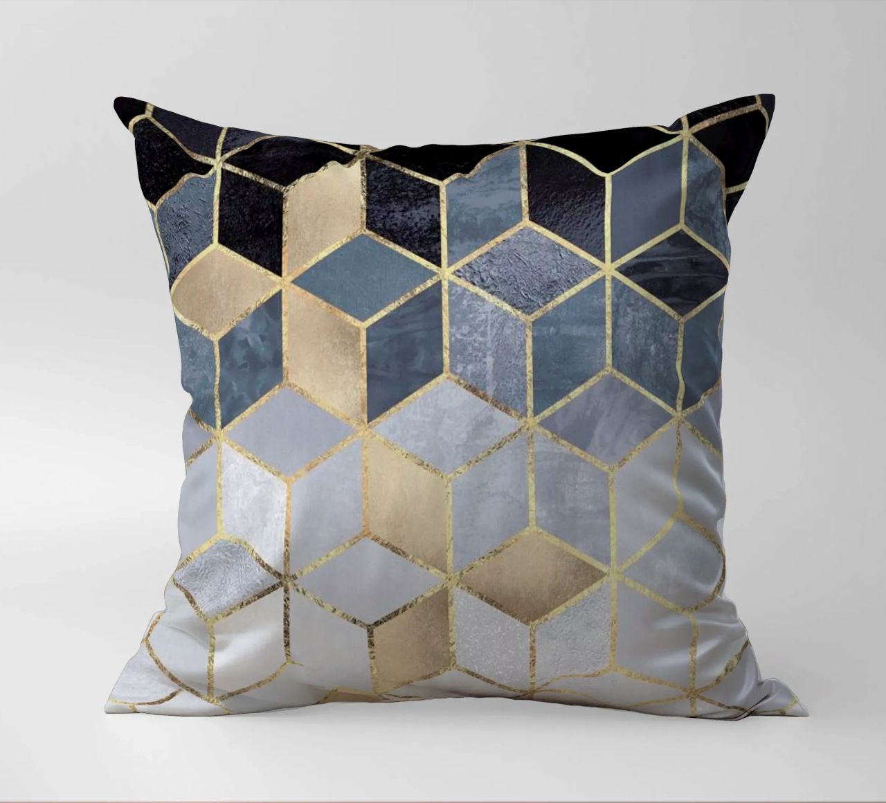 Soft Blue Gradient Cubes cuscino da Elisabeth Fredriksson