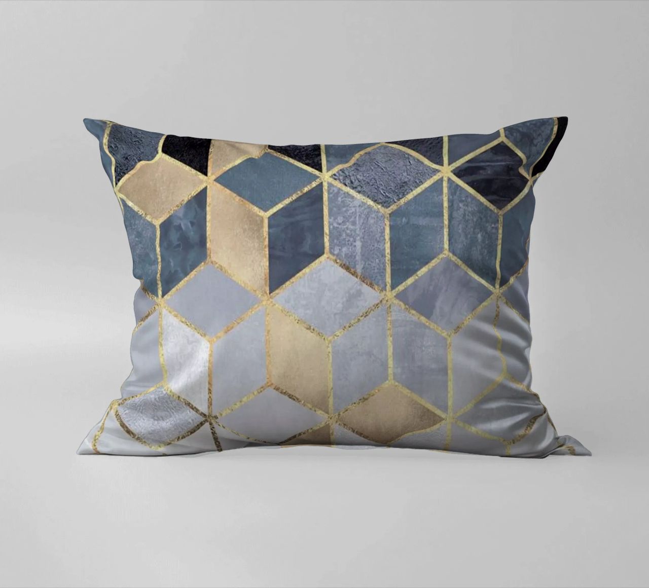 Soft Blue Gradient Cubes cuscino da Elisabeth Fredriksson