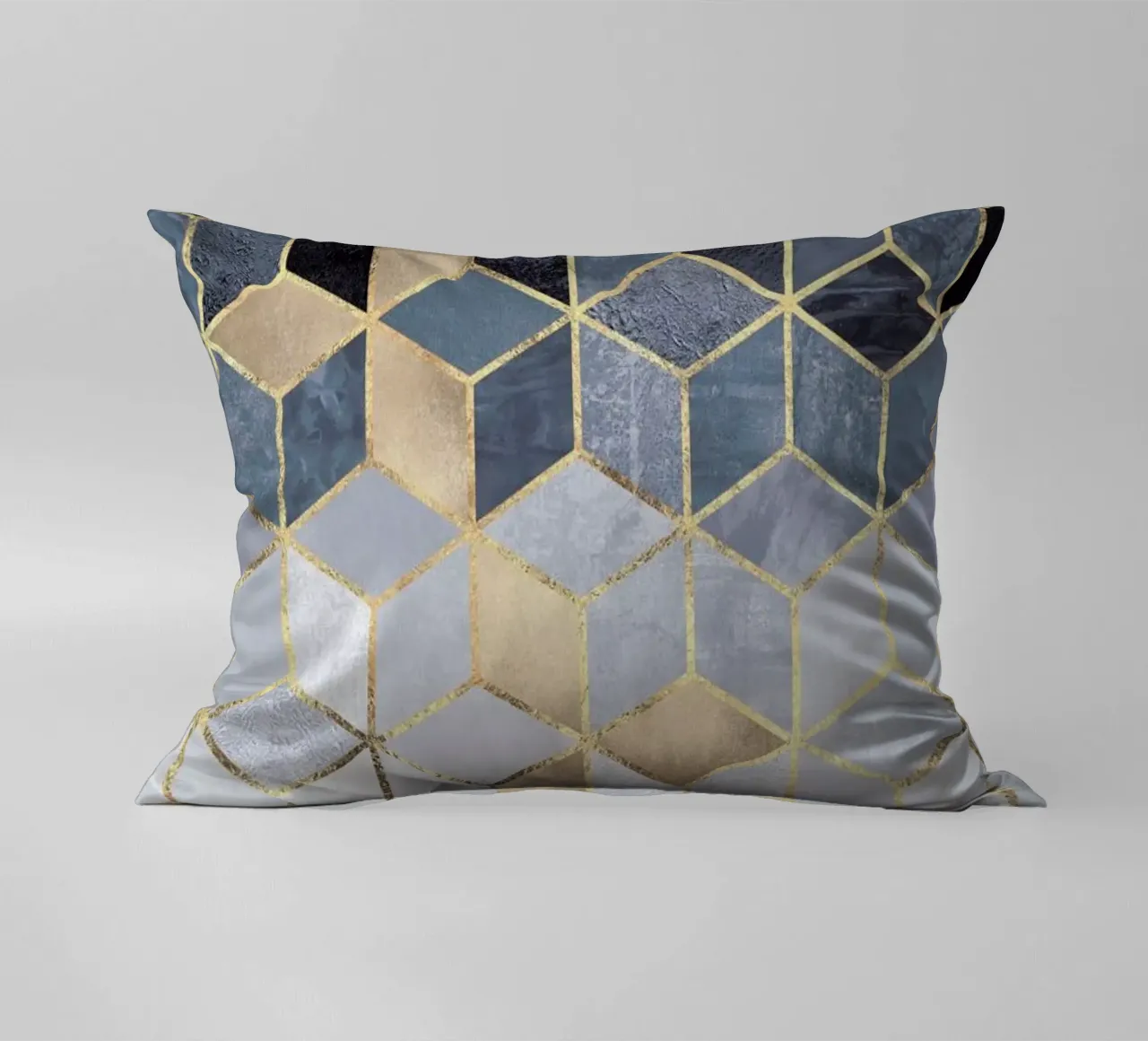 Soft Blue Gradient Cubes cuscino da Elisabeth Fredriksson
