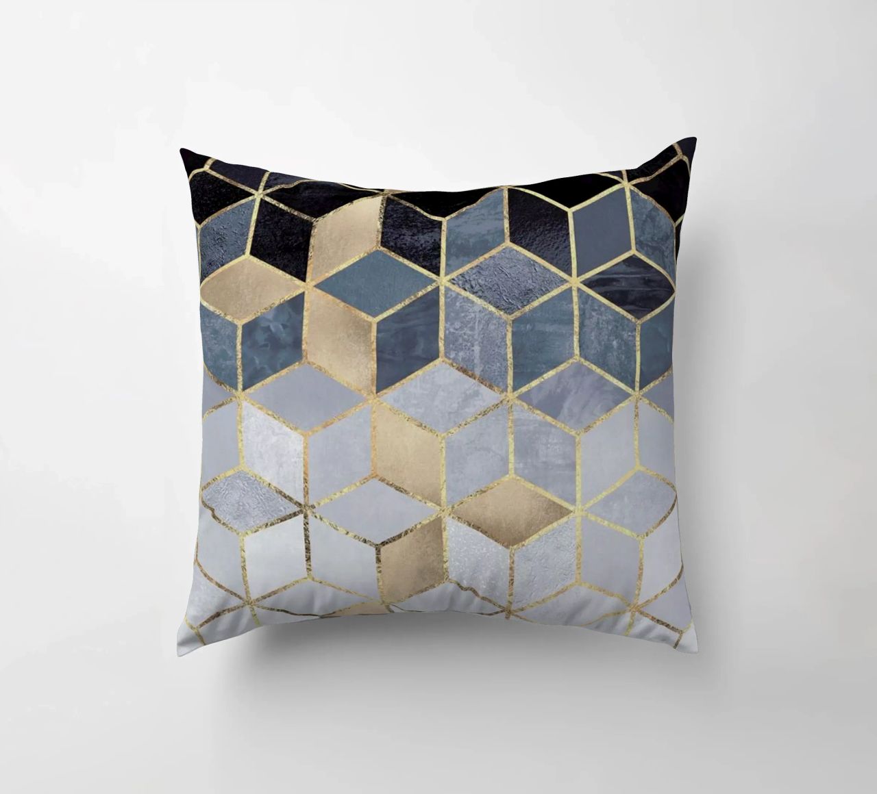 Soft Blue Gradient Cubes cuscino da Elisabeth Fredriksson