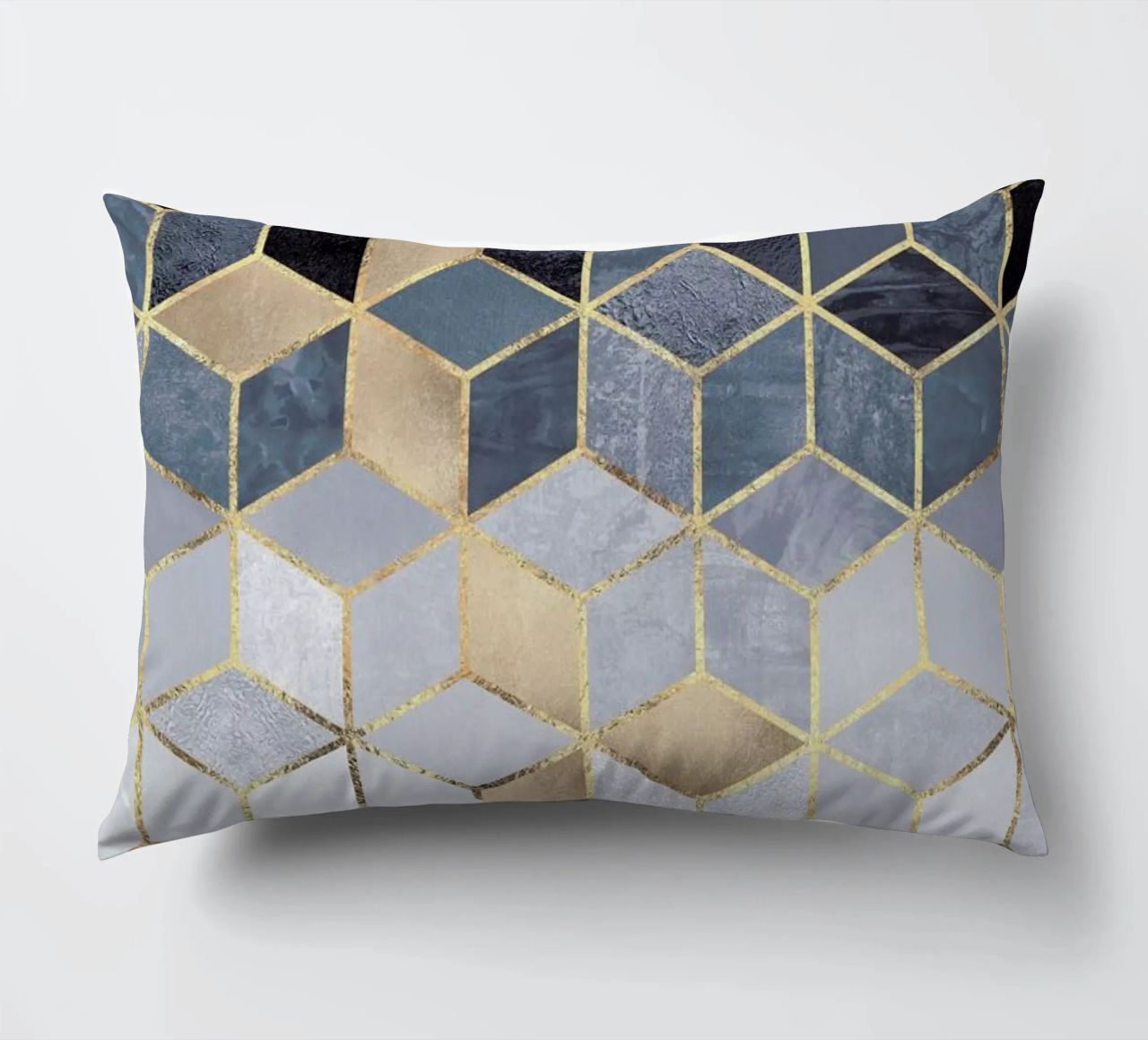 Soft Blue Gradient Cubes cuscino da Elisabeth Fredriksson