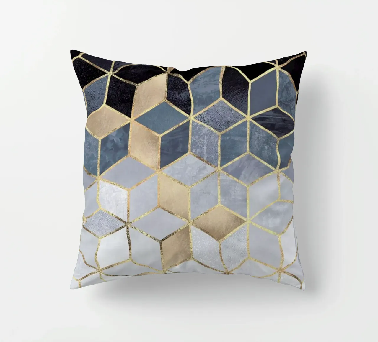 Soft Blue Gradient Cubes cuscino da Elisabeth Fredriksson