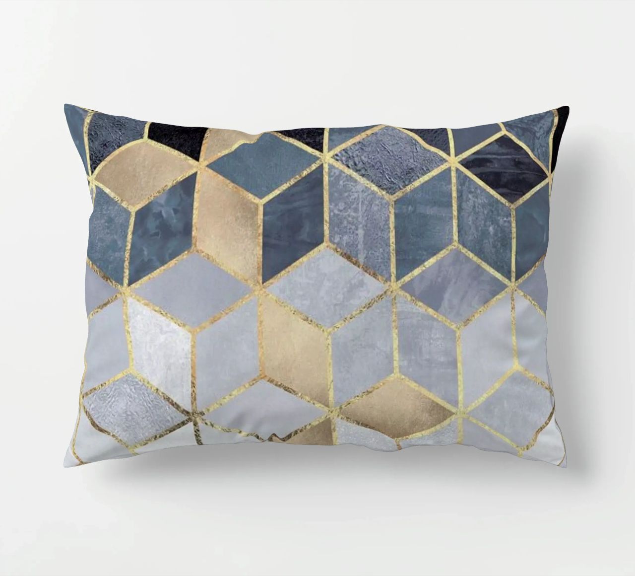 Soft Blue Gradient Cubes cuscino da Elisabeth Fredriksson