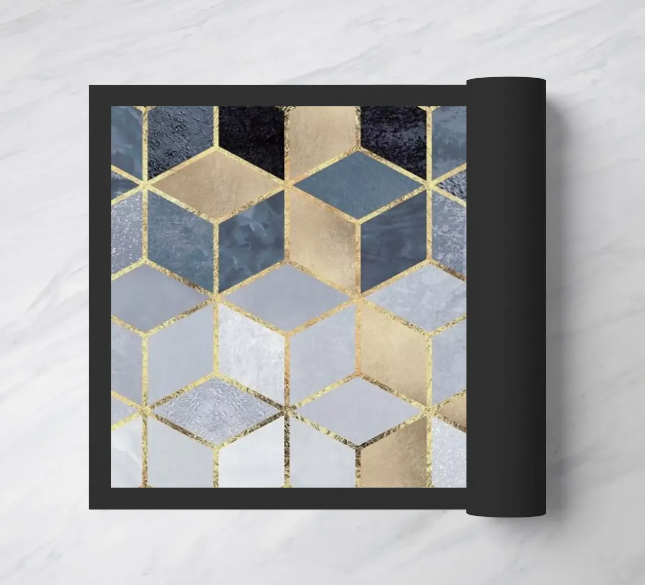 Soft Blue Gradient Cubes felpudo de Elisabeth Fredriksson