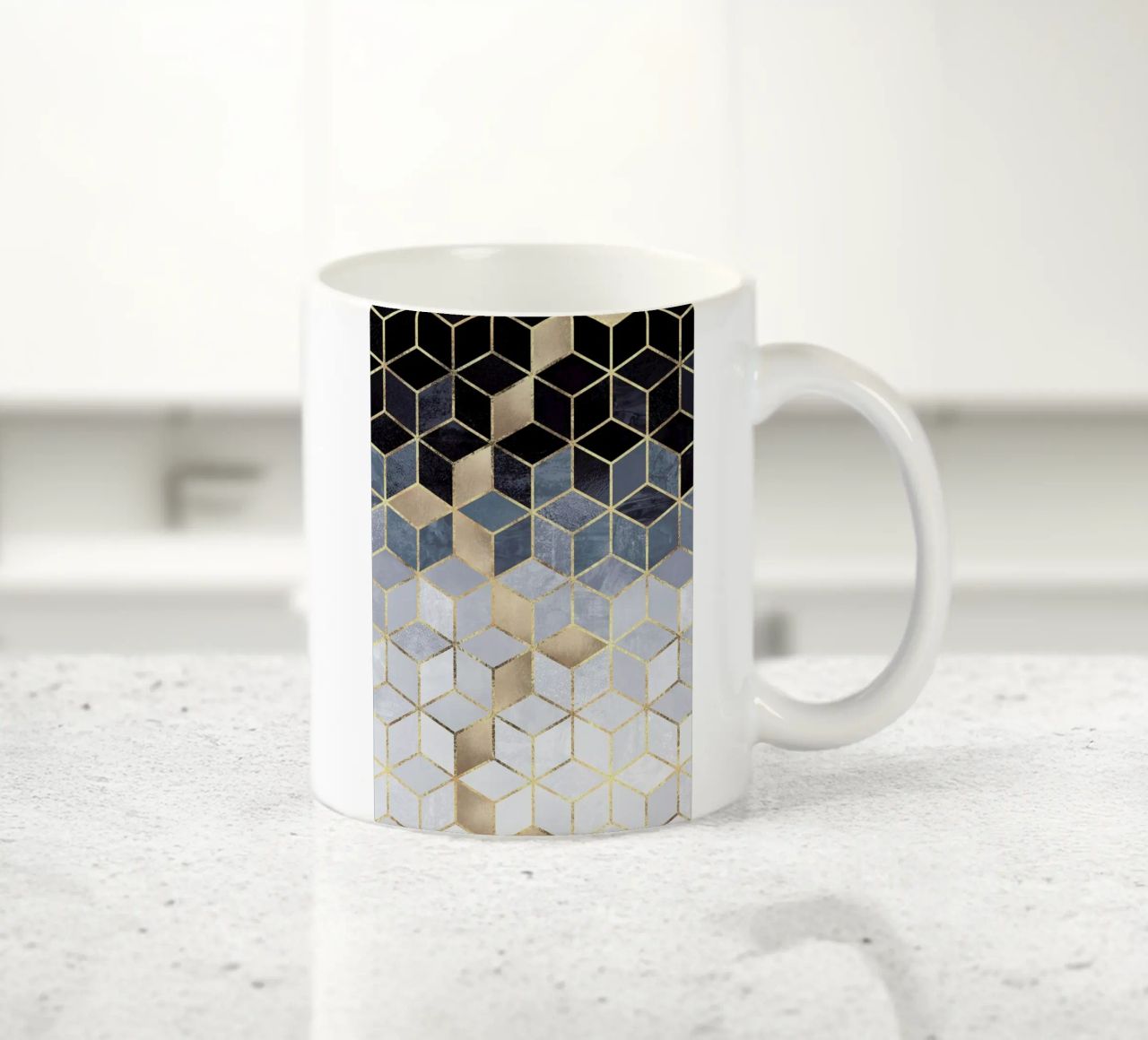 Soft Blue Gradient Cubes tazza in ceramica da Elisabeth Fredriksson
