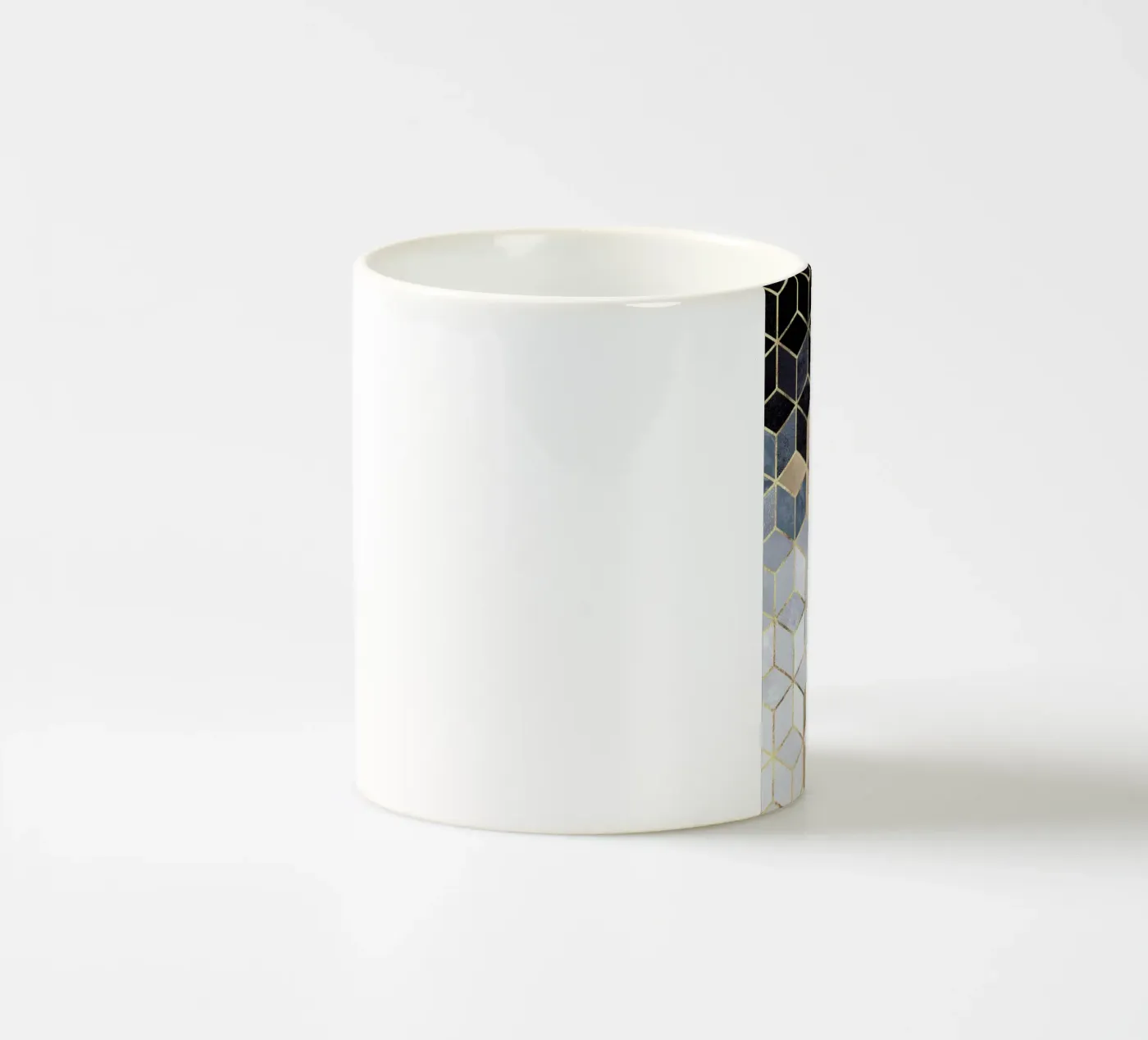 Soft Blue Gradient Cubes ceramic mug by Elisabeth Fredriksson