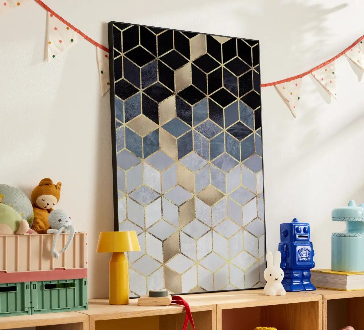Soft Blue Gradient Cubes alluminio dibond da Elisabeth Fredriksson