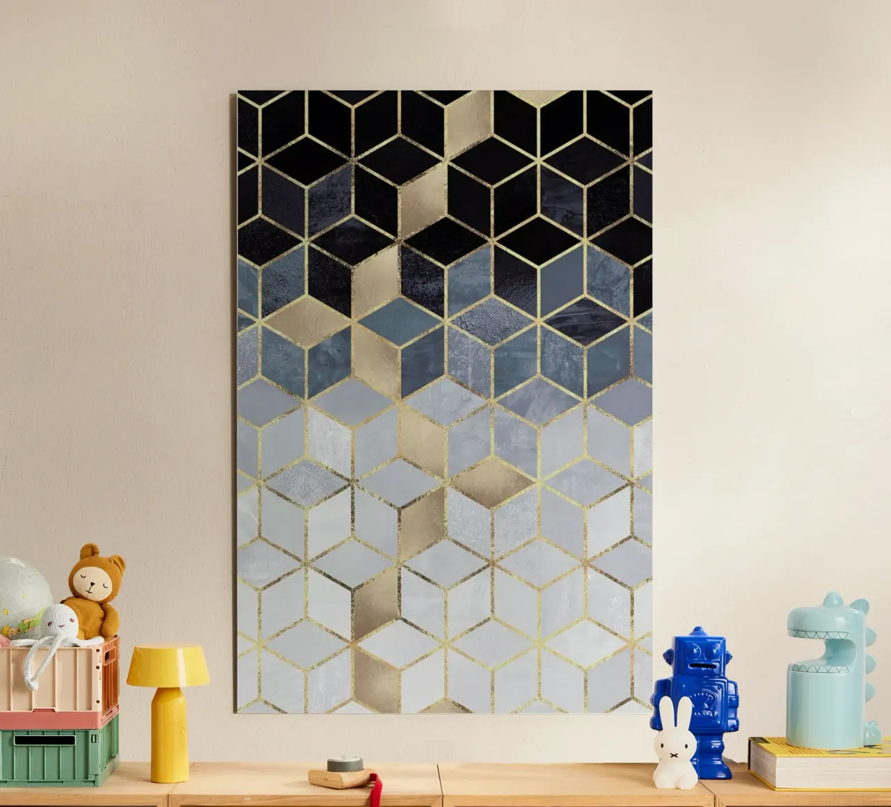 Soft Blue Gradient Cubes alluminio dibond da Elisabeth Fredriksson