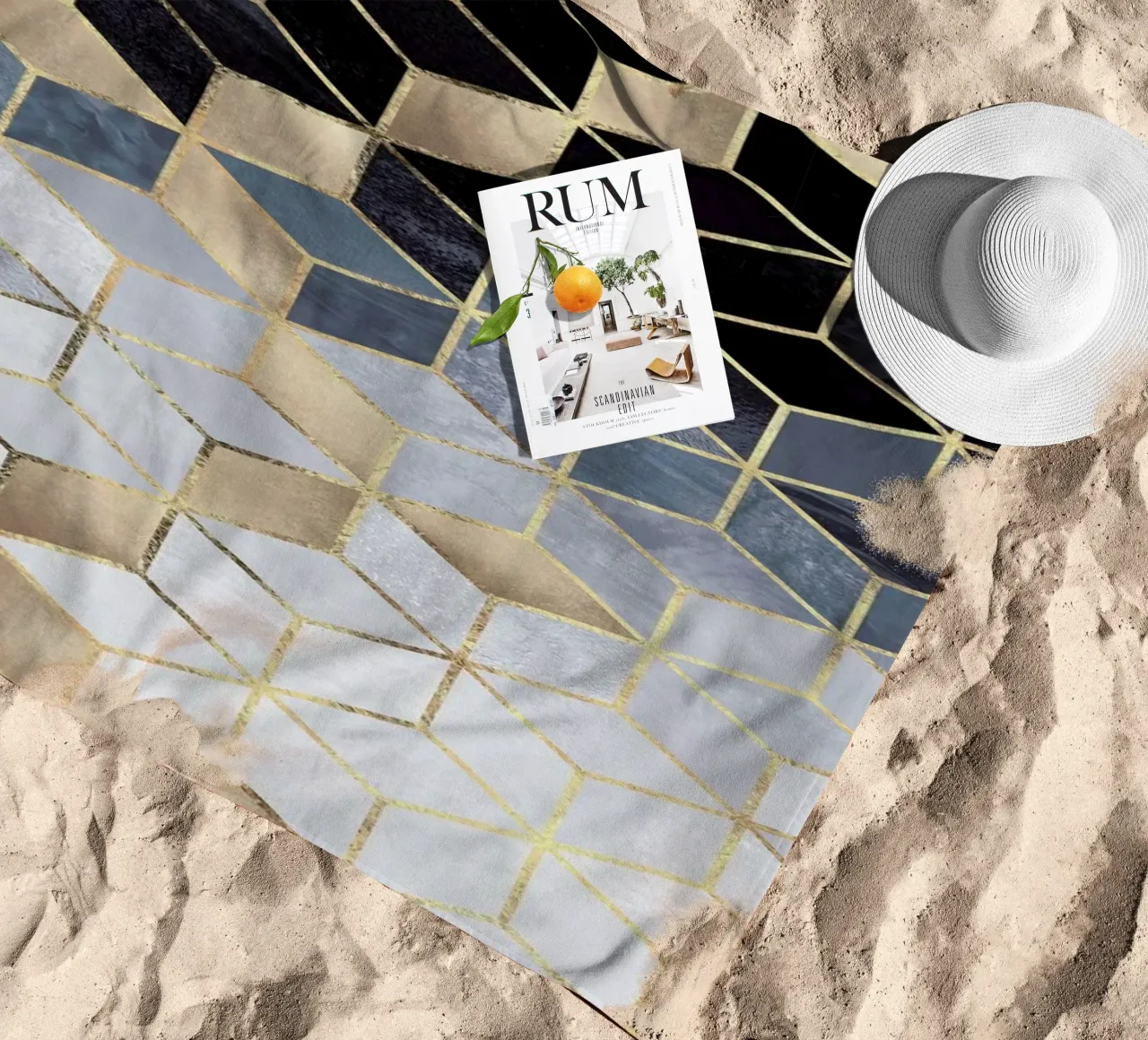 Soft Blue Gradient Cubes telo mare da Elisabeth Fredriksson