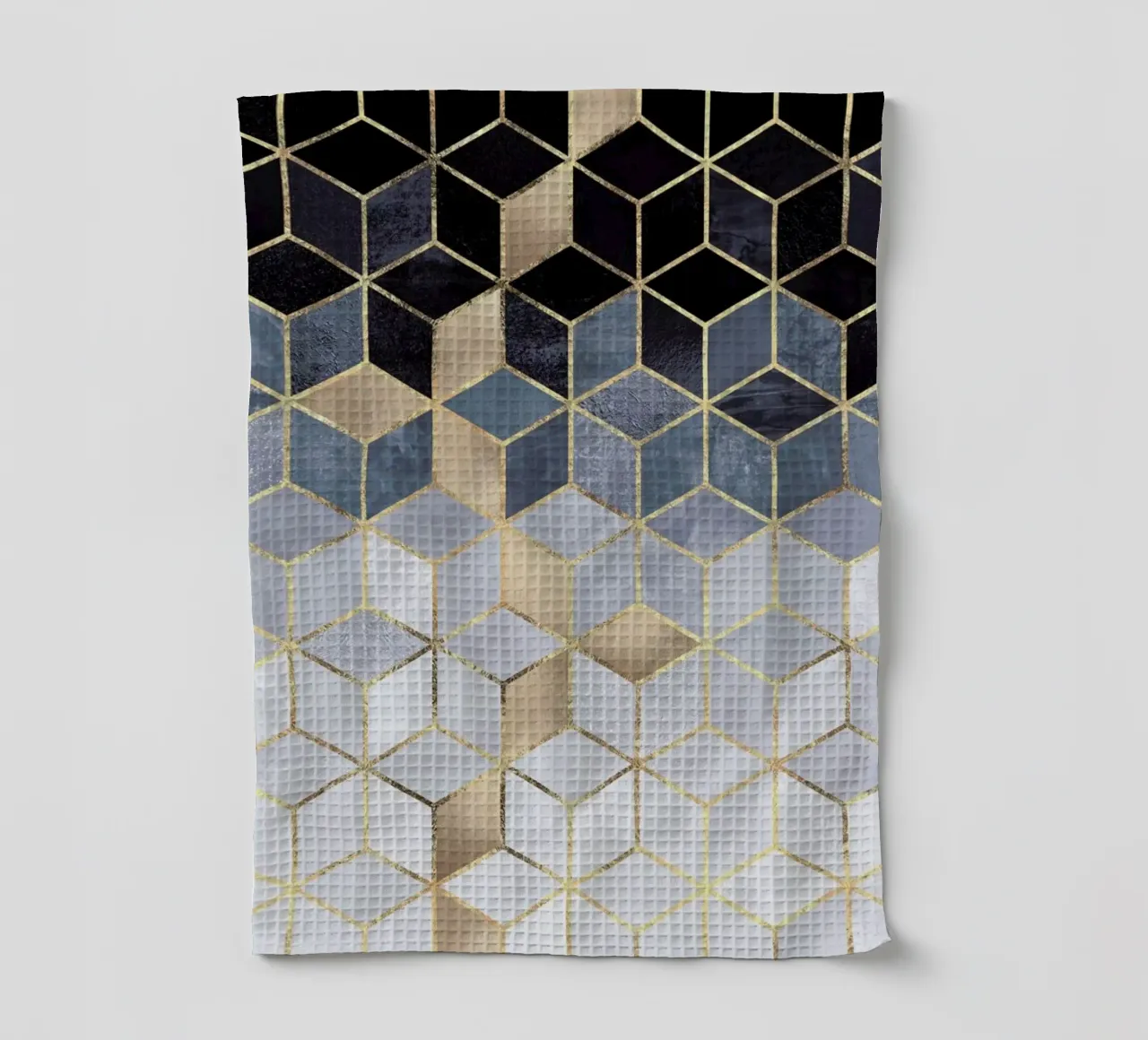 Soft Blue Gradient Cubes torchon de Elisabeth Fredriksson