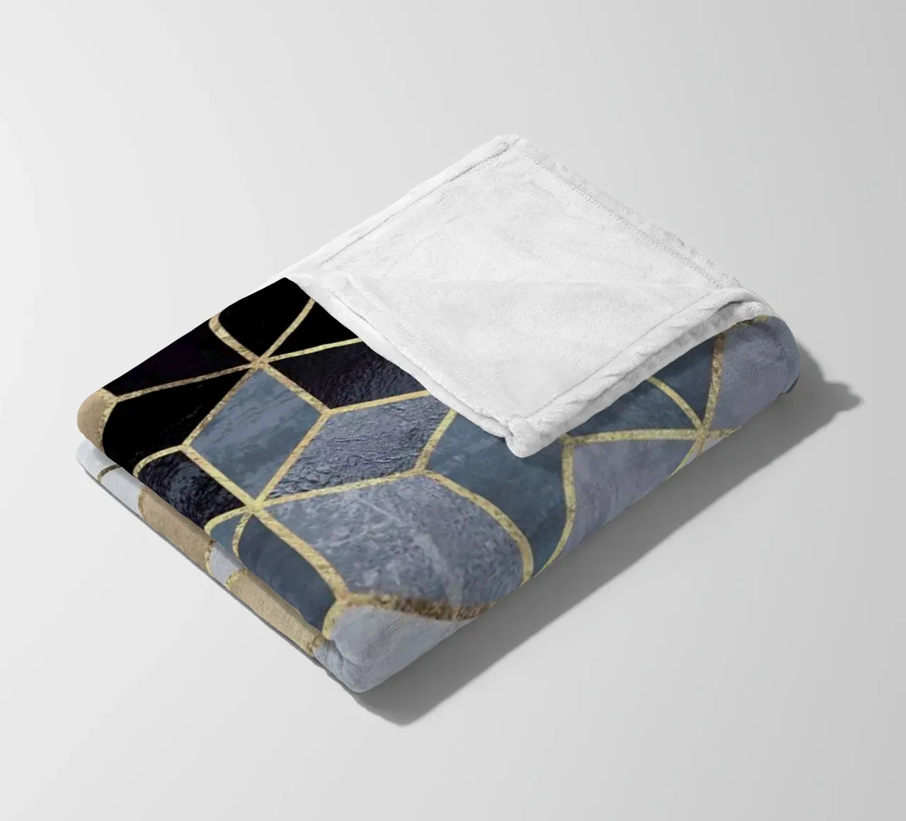 Soft Blue Gradient Cubes Fleecedecke von Elisabeth Fredriksson