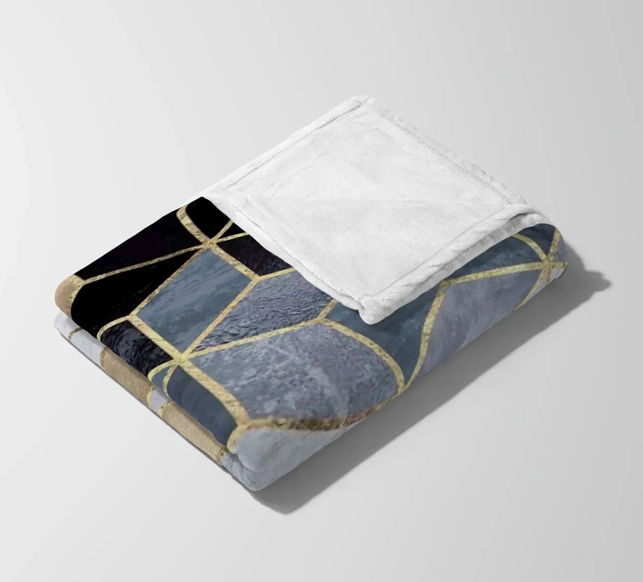 Soft Blue Gradient Cubes Fleecedecke von Elisabeth Fredriksson