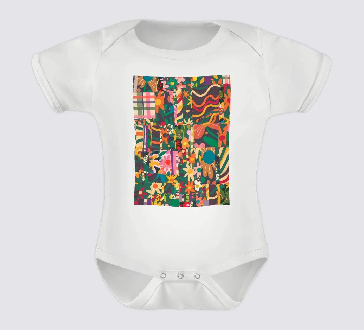 Patchwork body neonato maniche corte da GigiRosado
