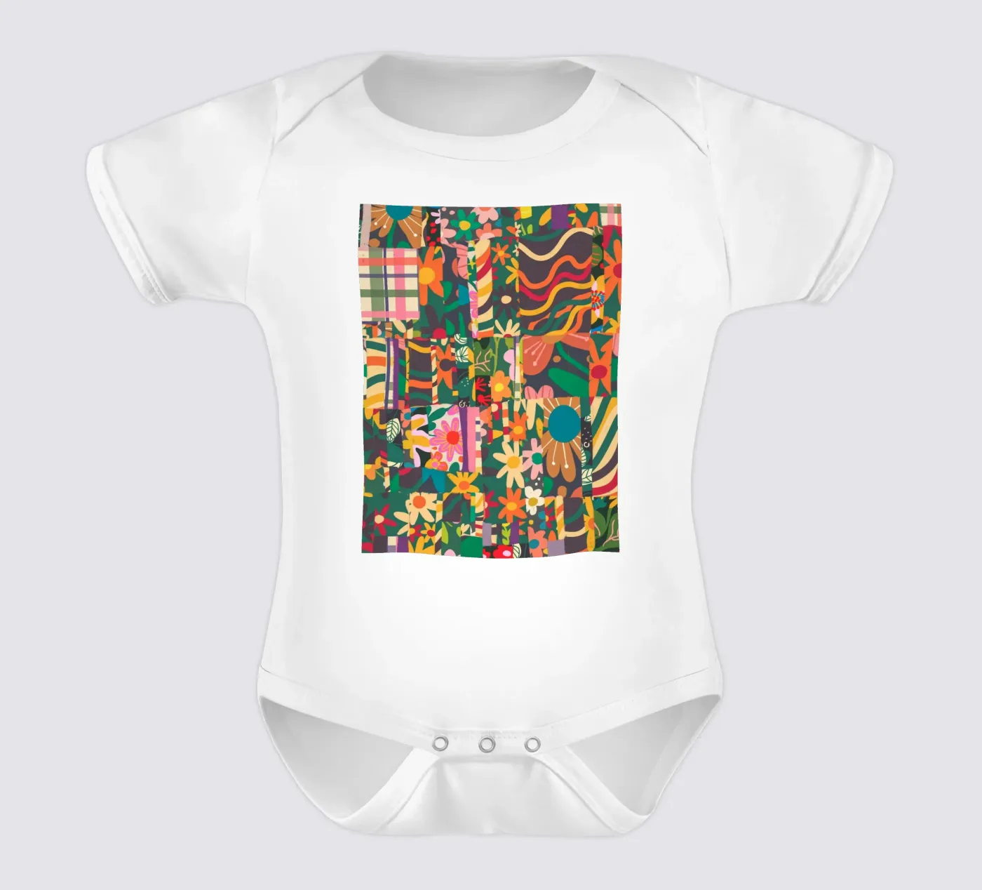 Patchwork body neonato maniche corte da GigiRosado