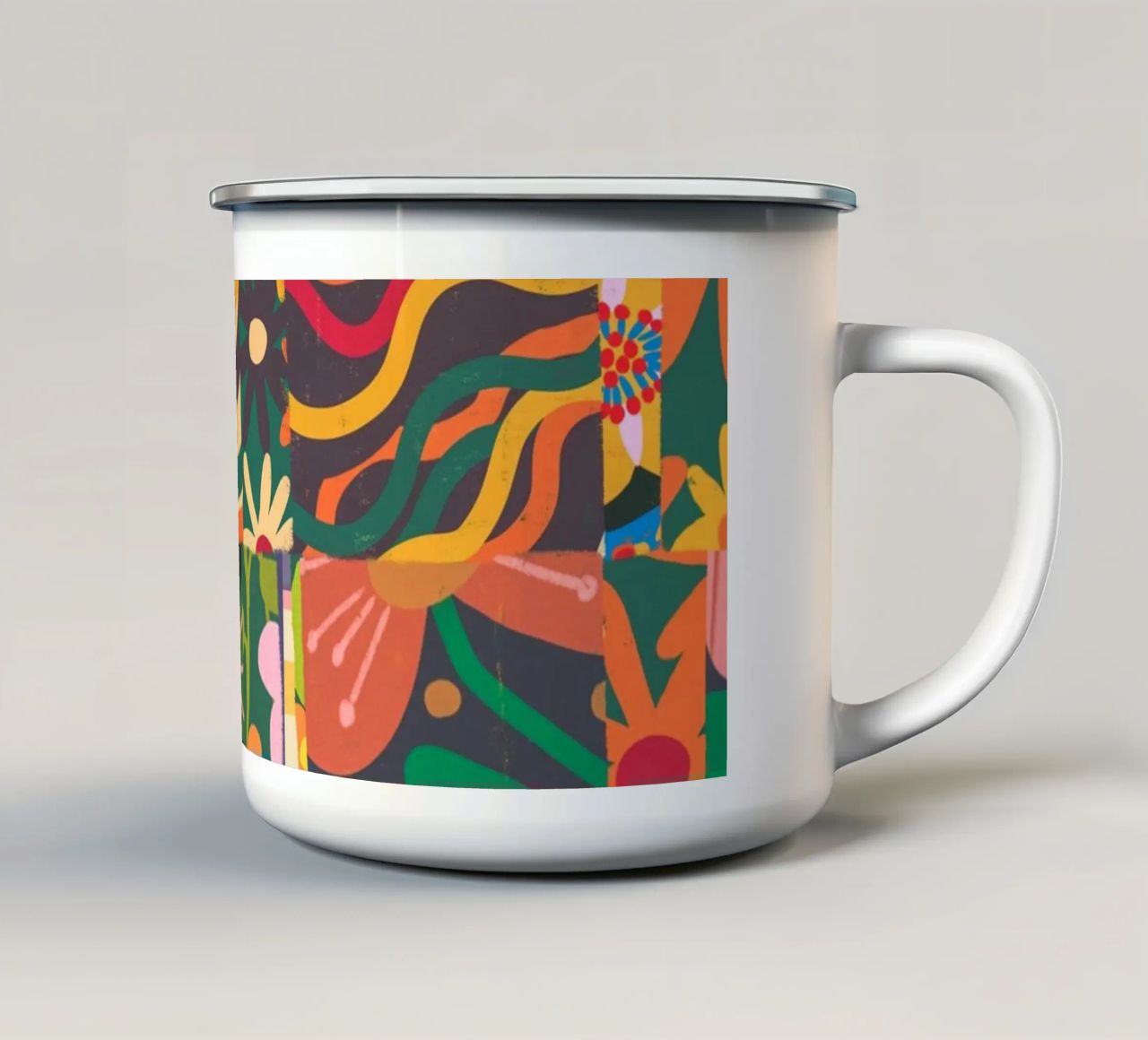 Patchwork taza de esmalte de GigiRosado