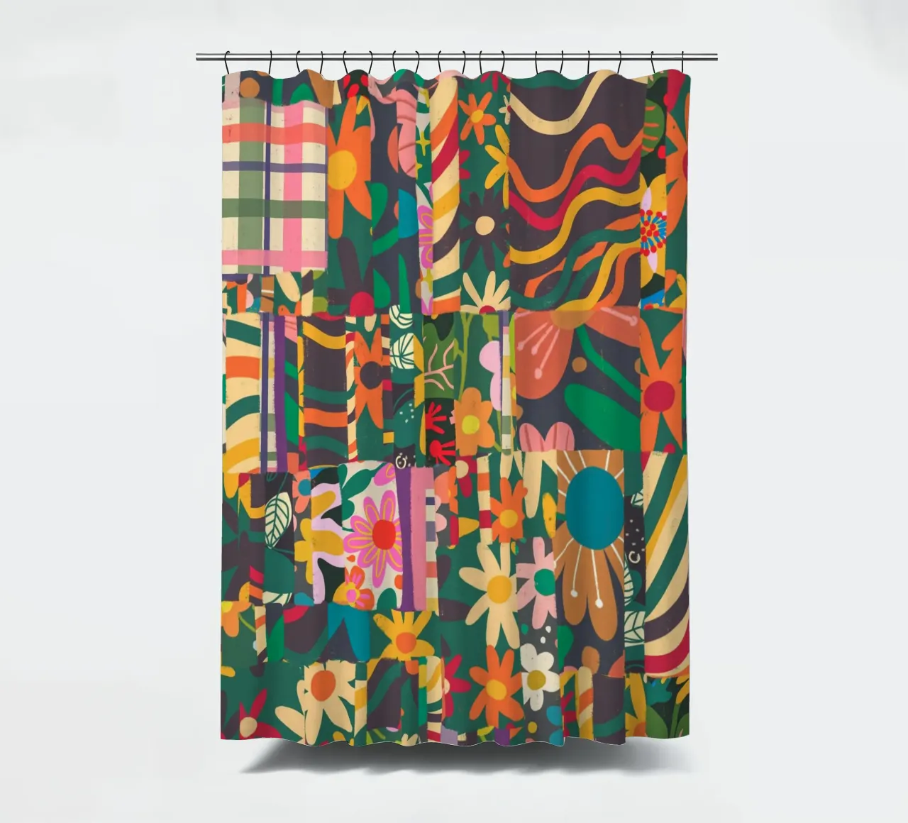 Patchwork shower curtain by GigiRosado