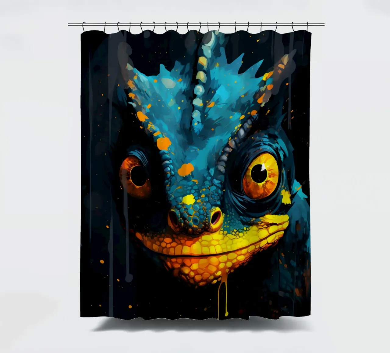 Chameleon Fantasy shower curtain by Mateo