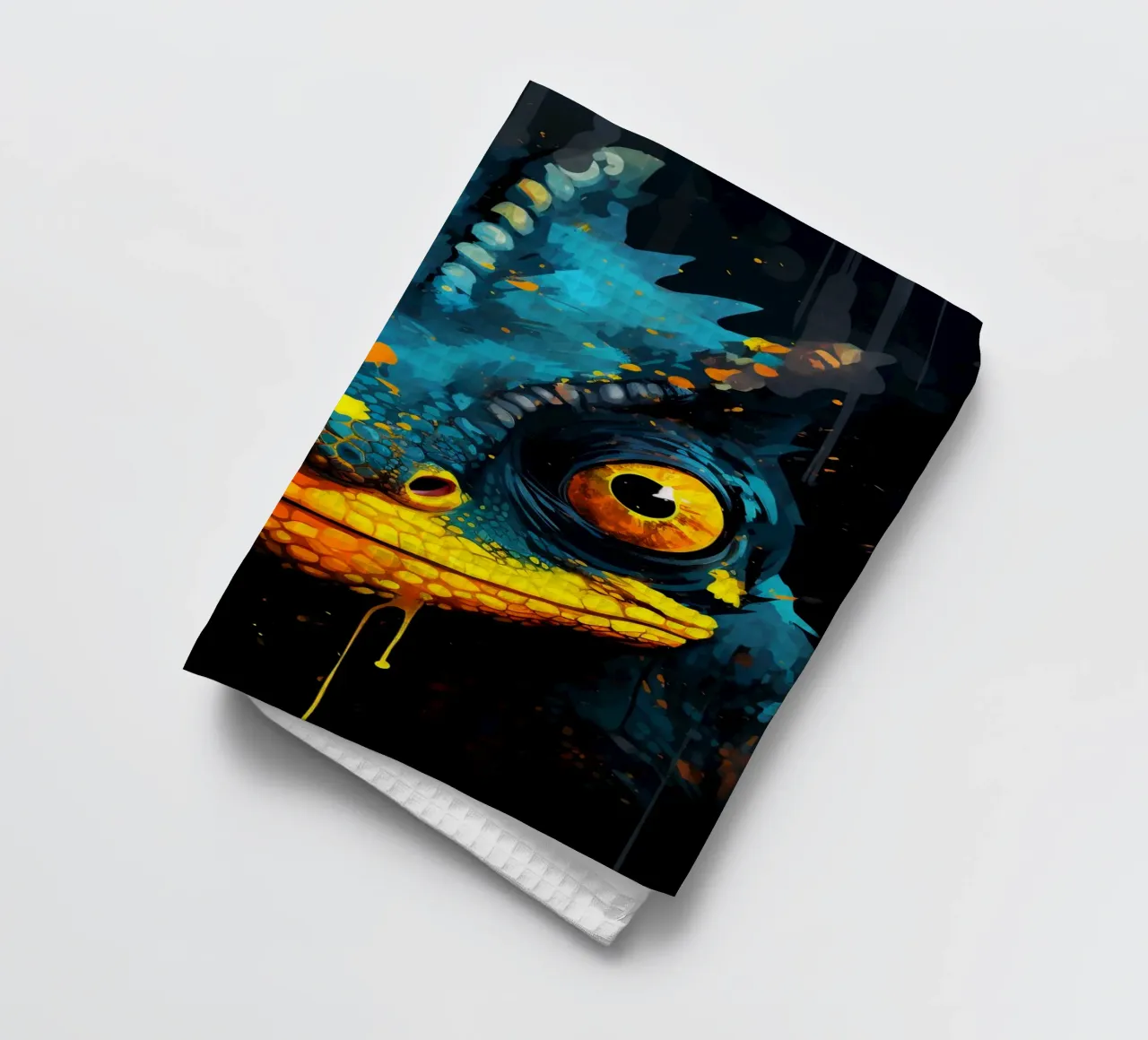 Chameleon Fantasy tea towel by Mateo