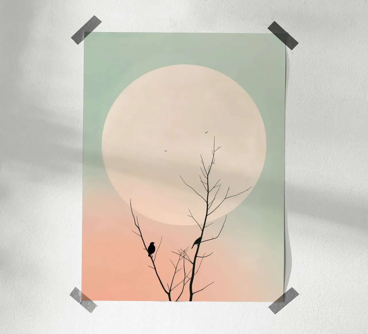 Gli uccelli e la luna carta hahnemühle da DWA