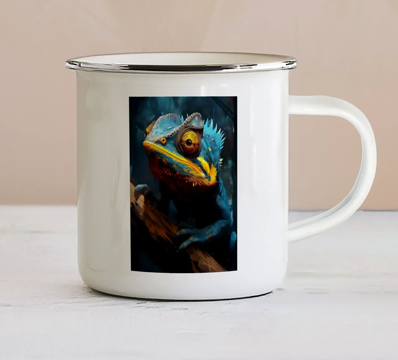 Chameleon Fantasy 2 tazza in smalto da Mateo