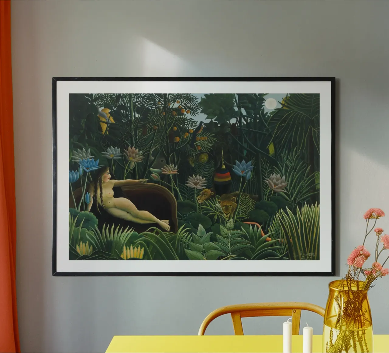 Henri Rousseau - Il sogno poster con telaio in alluminio da Timeless Artworks