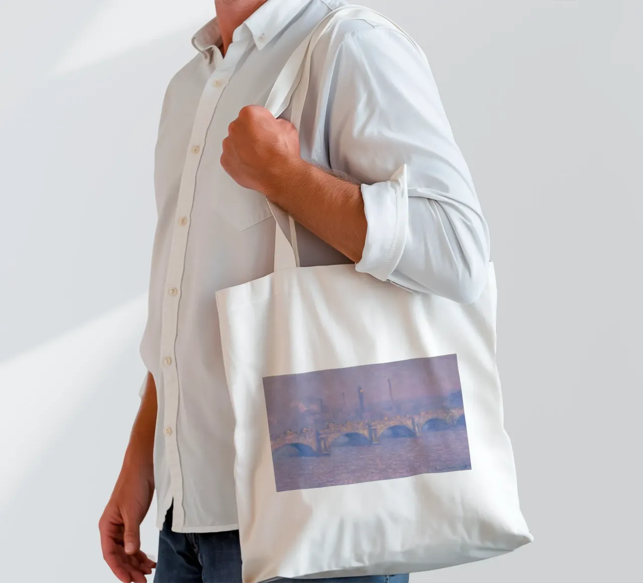 Claude Monet - Waterloo Bridge tote bag by Timeless Artworks