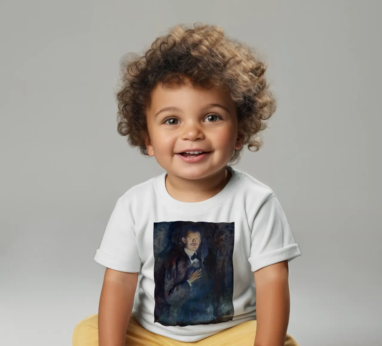 Edvard Munch - Self-Portrait with Burning Cigarette baby t-shirt by Timeless Artworks