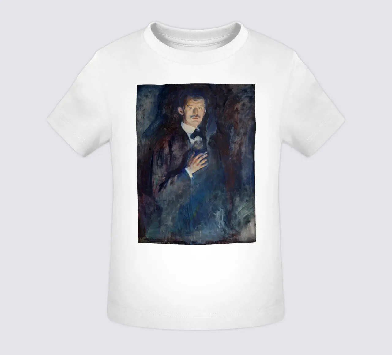 Edvard Munch - Self-Portrait with Burning Cigarette baby t-shirt by Timeless Artworks