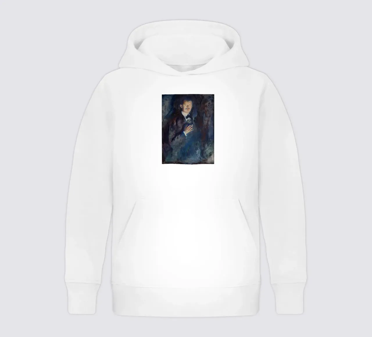 Edvard Munch - Self-Portrait with Burning Cigarette kids hoodie by Timeless Artworks
