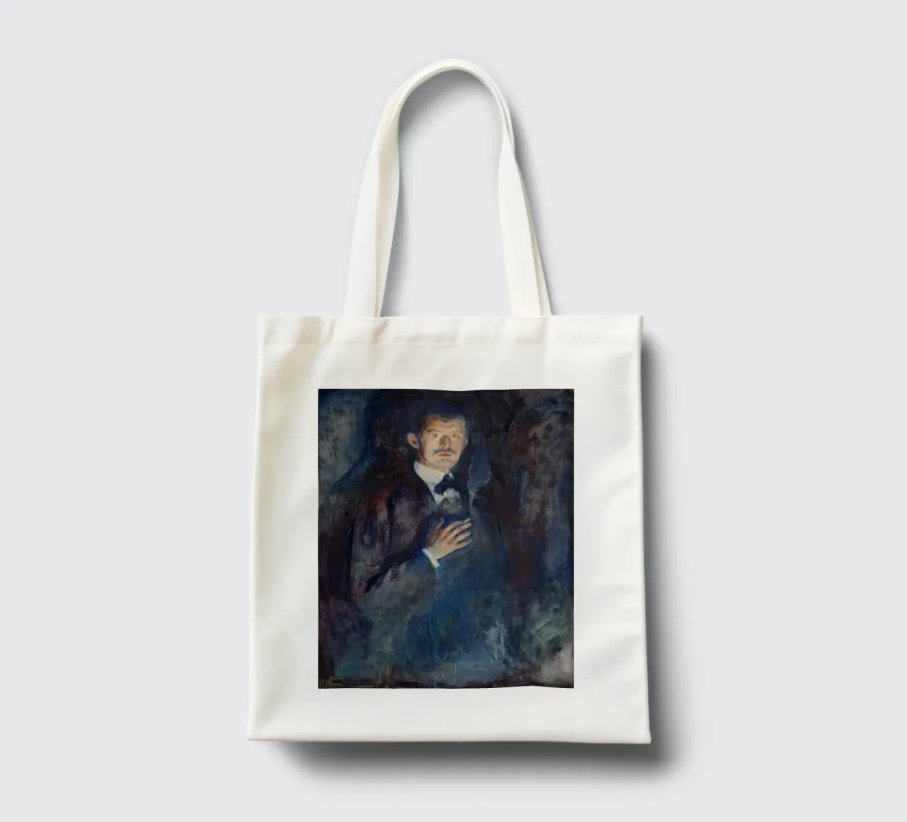 Edvard Munch - Selbstporträt mit brennender Zigarette Jutebeutel von Timeless Artworks