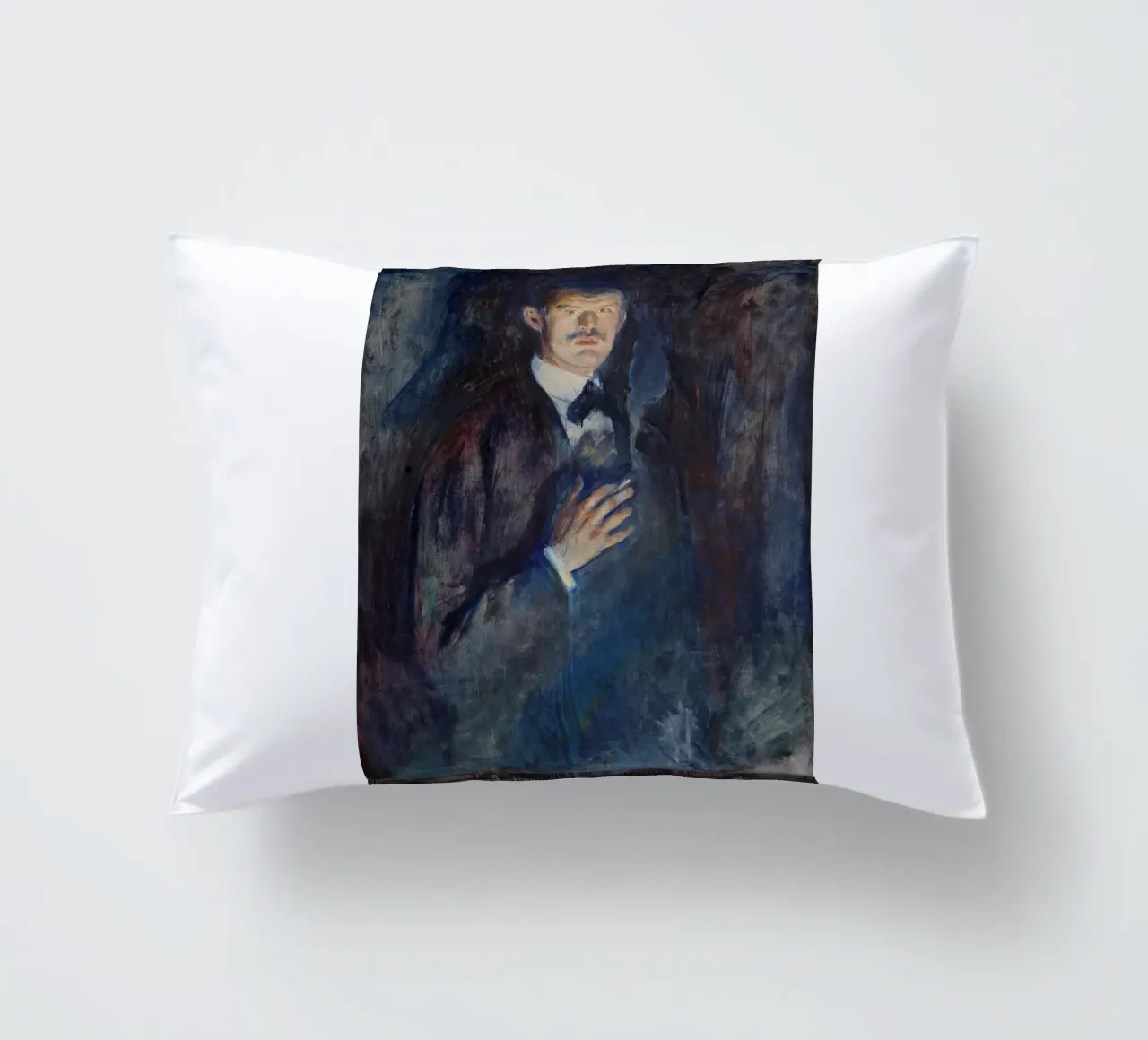 Edvard Munch - Autoritratto con sigaretta accesa cuscino da Timeless Artworks