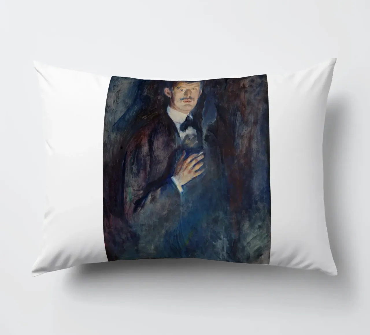 Edvard Munch - Autoritratto con sigaretta accesa cuscino da Timeless Artworks