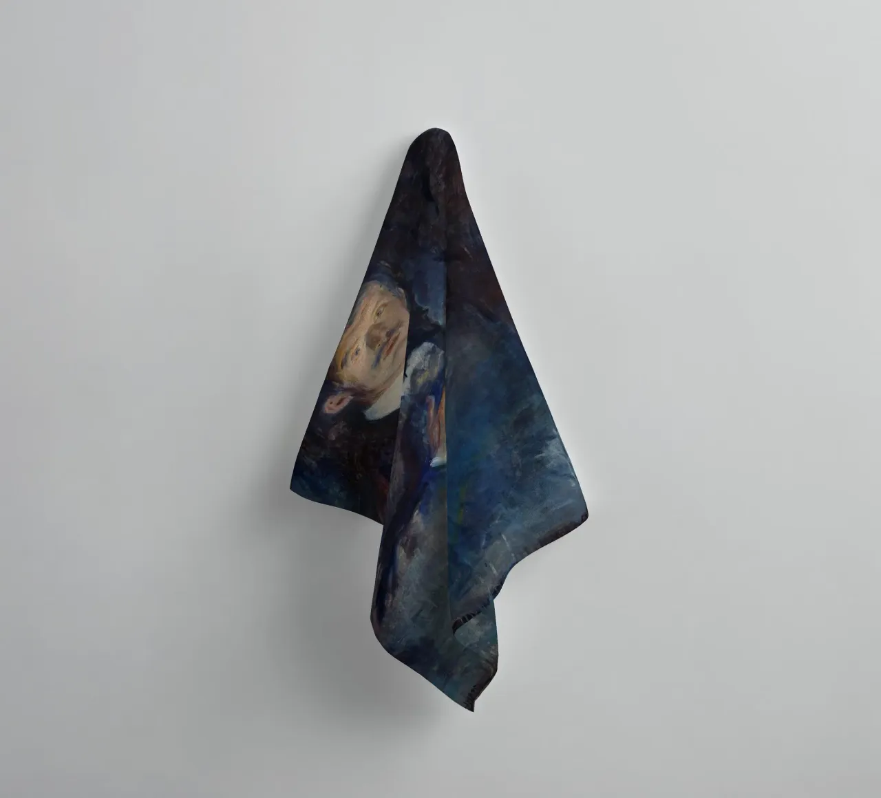 Edvard Munch - Selbstporträt mit brennender Zigarette Handtuch von Timeless Artworks