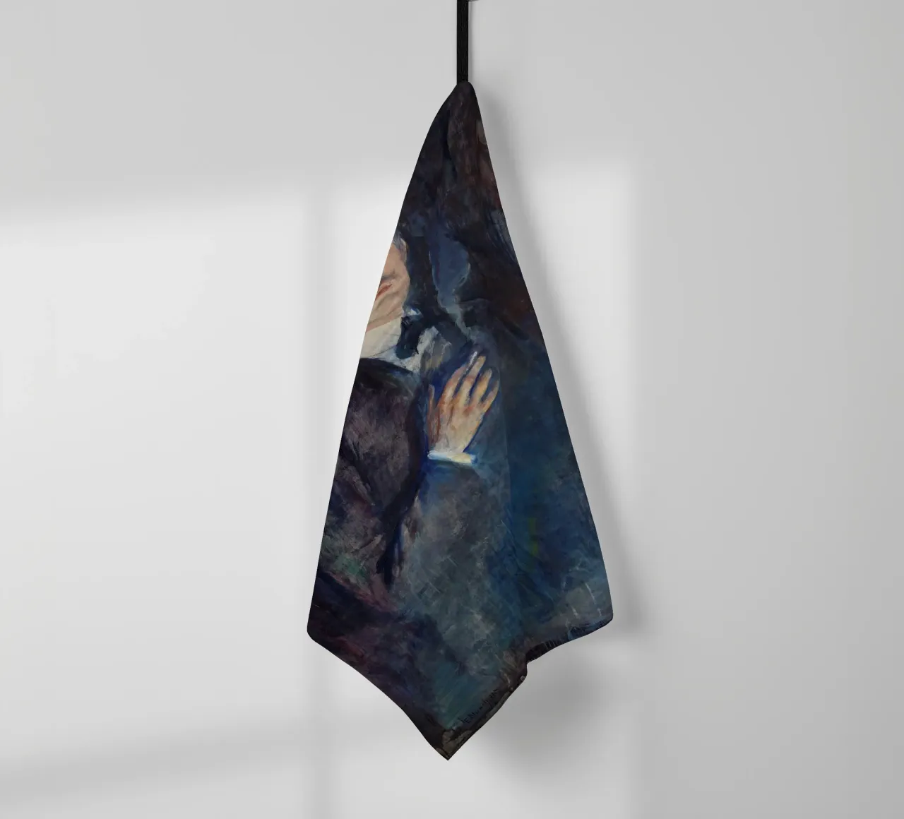 Edvard Munch - Selbstporträt mit brennender Zigarette Geschirrtuch von Timeless Artworks