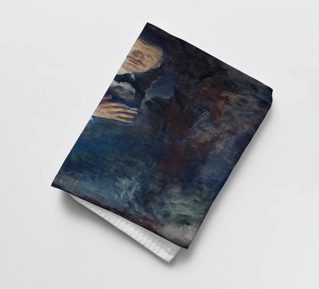 Edvard Munch - Selbstporträt mit brennender Zigarette Geschirrtuch von Timeless Artworks