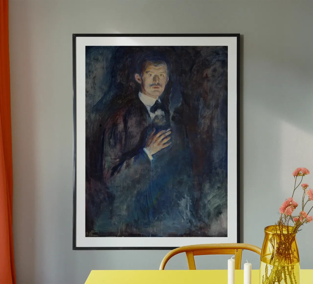 Edvard Munch - Selbstporträt mit brennender Zigarette Hahnemühle von Timeless Artworks