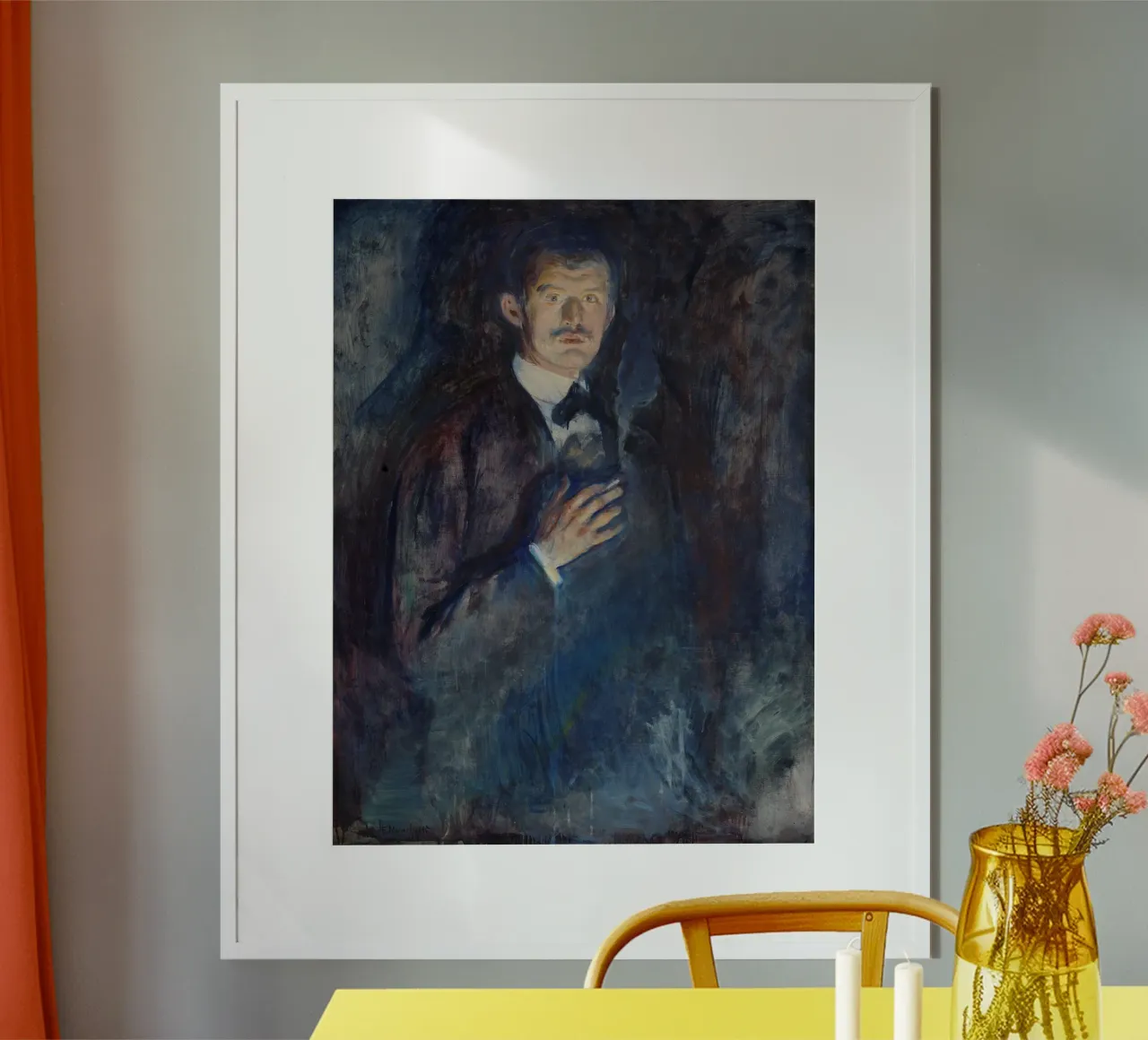 Edvard Munch - Selbstporträt mit brennender Zigarette Hahnemühle von Timeless Artworks