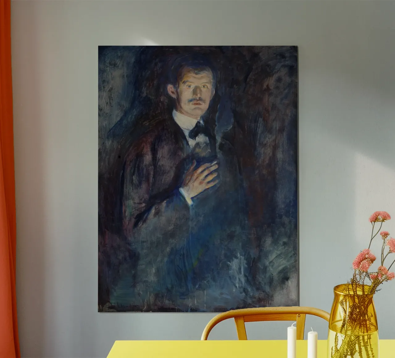 Edvard Munch - Selbstporträt mit brennender Zigarette Hahnemühle von Timeless Artworks