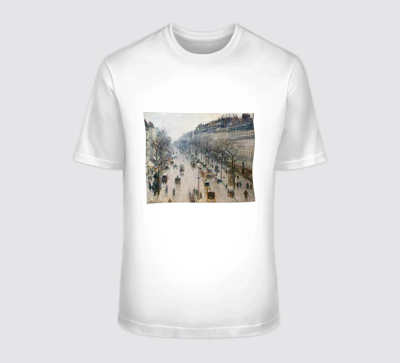 Pissarro - The Boulevard Montmartre on a Winter Morning t-shirt by Timeless Artworks