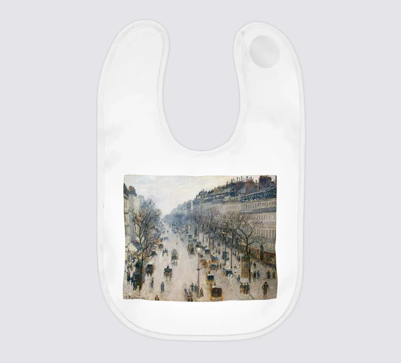 Pissarro - Il boulevard Montmartre in una mattina d'inverno bavaglino da Timeless Artworks
